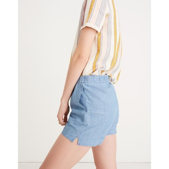 Madewell Women's Chambray Pull-On Shorts. Style L0048. Blue. Size Small - Picture 4 of 12